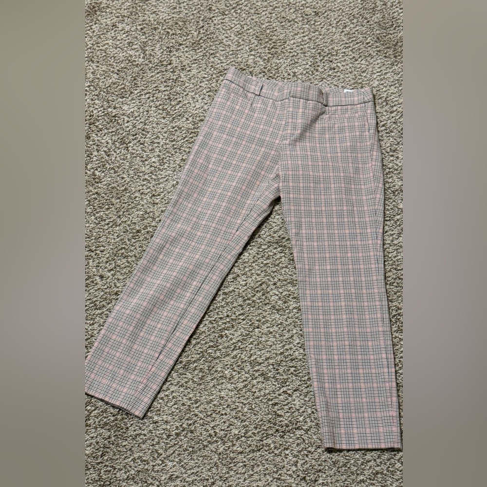 Banana Republic Women's Brown & Red Plaid Modern Sloan Bi-Stretch Size 4